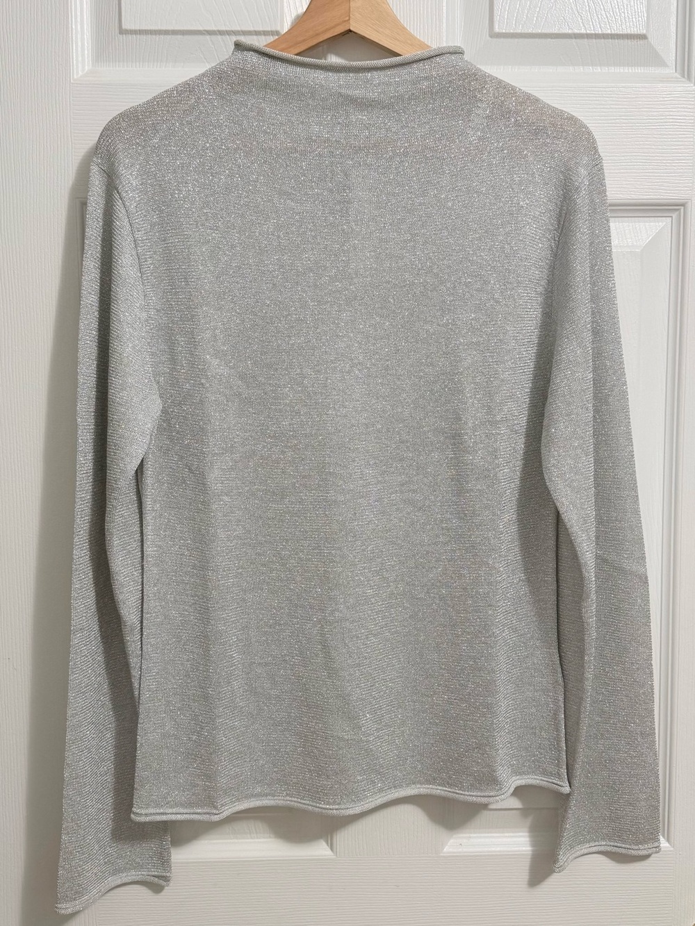 J.Crew Silver Metallic Mockneck Sweater